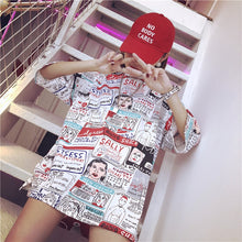 2018 New Harajuku T shirt women fashion Design Cartoon print t-shirts  Ladies Short Sleeve casual Large size loose Tops Girl Tee