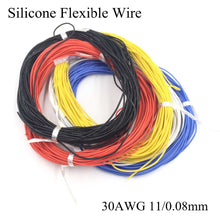 30AWG Silicone Electric Wire Ultra Flexible Test Line High Temperature Tinned Copper Gel Soft Model Conductor Cable