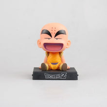 DIANXIA Anime Dragon Ball Z Goku Kuririn Car Decoration Shaking His Head Doll Phone Bracket Action Figure Toy Height About12cm