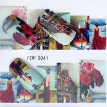 FWC Dán Móng Tay trên Móng Tay Blooming Flower Dán cho Móng Tay Hoa Oải Hương Chuyển Nail Art Stickers Nước Decals