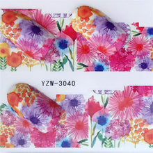 FWC Dán Móng Tay trên Móng Tay Blooming Flower Dán cho Móng Tay Hoa Oải Hương Chuyển Nail Art Stickers Nước Decals