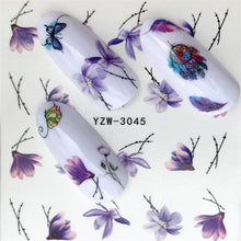 FWC Dán Móng Tay trên Móng Tay Blooming Flower Dán cho Móng Tay Hoa Oải Hương Chuyển Nail Art Stickers Nước Decals
