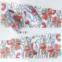 FWC Dán Móng Tay trên Móng Tay Blooming Flower Dán cho Móng Tay Hoa Oải Hương Chuyển Nail Art Stickers Nước Decals