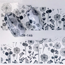 FWC Dán Móng Tay trên Móng Tay Blooming Flower Dán cho Móng Tay Hoa Oải Hương Chuyển Nail Art Stickers Nước Decals