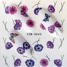 FWC Dán Móng Tay trên Móng Tay Blooming Flower Dán cho Móng Tay Hoa Oải Hương Chuyển Nail Art Stickers Nước Decals