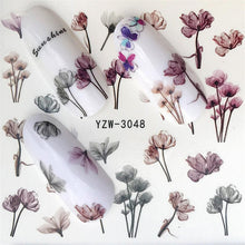 FWC Dán Móng Tay trên Móng Tay Blooming Flower Dán cho Móng Tay Hoa Oải Hương Chuyển Nail Art Stickers Nước Decals