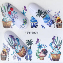 FWC Dán Móng Tay trên Móng Tay Blooming Flower Dán cho Móng Tay Hoa Oải Hương Chuyển Nail Art Stickers Nước Decals