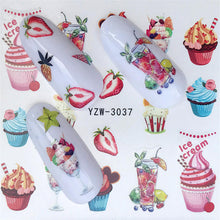 FWC Dán Móng Tay trên Móng Tay Blooming Flower Dán cho Móng Tay Hoa Oải Hương Chuyển Nail Art Stickers Nước Decals