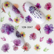 FWC Dán Móng Tay trên Móng Tay Blooming Flower Dán cho Móng Tay Hoa Oải Hương Chuyển Nail Art Stickers Nước Decals