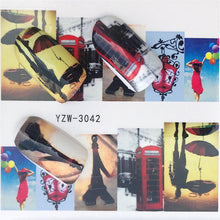 FWC Dán Móng Tay trên Móng Tay Blooming Flower Dán cho Móng Tay Hoa Oải Hương Chuyển Nail Art Stickers Nước Decals