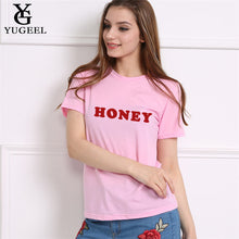 HONEY Letter Print Summer 2018 Spring T-Shirt Women Tops White T Shirt Female Harajuku Short Sleeve O-neck Punk Tumblr Tshirts