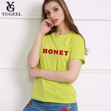 HONEY Letter Print Summer 2018 Spring T-Shirt Women Tops White T Shirt Female Harajuku Short Sleeve O-neck Punk Tumblr Tshirts