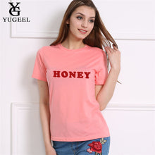 HONEY Letter Print Summer 2018 Spring T-Shirt Women Tops White T Shirt Female Harajuku Short Sleeve O-neck Punk Tumblr Tshirts