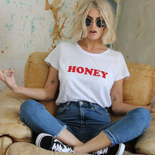 HONEY Letter Print Summer 2018 Spring T-Shirt Women Tops White T Shirt Female Harajuku Short Sleeve O-neck Punk Tumblr Tshirts