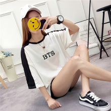 Harajuku Fashion Bts Kpop Tshirt Women Cotton T Shirt Elegant Korean Style Ladies Shirts Plus Size Summer Tops Camiseta Feminina