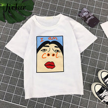 Jielur Harajuku I am Cool Funny Letter Print White T shirt Women Korean Creative Female T-shirt Fashion Spoof Black Top Tee S-XL