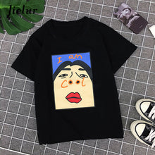 Jielur Harajuku I am Cool Funny Letter Print White T shirt Women Korean Creative Female T-shirt Fashion Spoof Black Top Tee S-XL