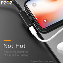 PZOZ usb cable Music Audio Charge 2 in 1 For iphone X 8 7 plus cable fast charging 8pin Jack Earphone Adapter 90 degree Charger