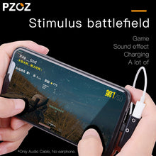 PZOZ usb cable Music Audio Charge 2 in 1 For iphone X 8 7 plus cable fast charging 8pin Jack Earphone Adapter 90 degree Charger