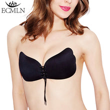 Phụ nữ Tự Dính Strapless Bandage Blackless Rắn Áo Ngực Stick Gel Silicone Push Up của phụ nữ lót Áo Ngực Vô Hình