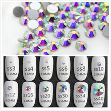 Siêu Long Lanh ss3-ss50 Pha Lê AB Phẳng Lại Không HotFix Móng Tay nghệ thuật Rhinestone 3D Glass Nail Nghệ Thuật Trang Trí May Mix Rhinestone