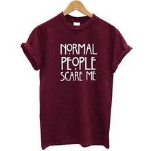 Women Black T-shirt Cotton Normal People Scare Me Printed Funny Tshirt Women Short Sleeve Cool Summer Tops Camisetas Mujer 2018