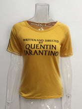 Written and directed quentin Tarantino yellow t shirt 90s women fashion tees goth grunge tops camisetas tumblr art slogan shirt