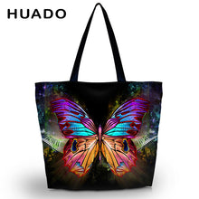 Butterfly Large Soft Foldable Women's Shopping Tote Bag Reusable Shoulder Carry Bag Eco-friend shopper Pouch