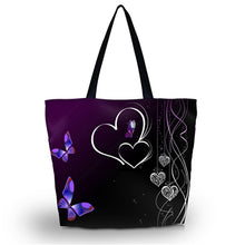 Butterfly Large Soft Foldable Women's Shopping Tote Bag Reusable Shoulder Carry Bag Eco-friend shopper Pouch