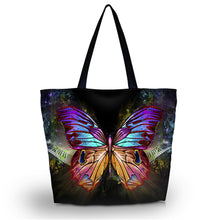 Butterfly Large Soft Foldable Women's Shopping Tote Bag Reusable Shoulder Carry Bag Eco-friend shopper Pouch