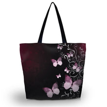 Butterfly Large Soft Foldable Women's Shopping Tote Bag Reusable Shoulder Carry Bag Eco-friend shopper Pouch