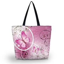Butterfly Large Soft Foldable Women's Shopping Tote Bag Reusable Shoulder Carry Bag Eco-friend shopper Pouch