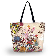 Butterfly Large Soft Foldable Women's Shopping Tote Bag Reusable Shoulder Carry Bag Eco-friend shopper Pouch