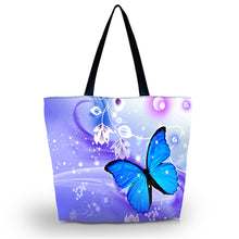 Butterfly Large Soft Foldable Women's Shopping Tote Bag Reusable Shoulder Carry Bag Eco-friend shopper Pouch