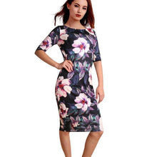 Free Shipping Casual Dresses Party O-Neck Summer Vestidos Sheath 28 Styles Floral Print Women Dress 106-20