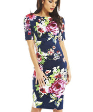 Free Shipping Casual Dresses Party O-Neck Summer Vestidos Sheath 28 Styles Floral Print Women Dress 106-20
