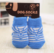 4pcs Warm Puppy Dog Shoes Soft Acrylic Pet Knits Socks Cute Cartoon Anti Slip Skid Socks For Small Dogs Pet Products S/M/L