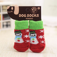 4pcs Warm Puppy Dog Shoes Soft Acrylic Pet Knits Socks Cute Cartoon Anti Slip Skid Socks For Small Dogs Pet Products S/M/L