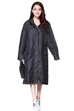 Freesmily Women's Stylish Rain Poncho Waterproof Rain Coat With Hood Sleeves and Pocket