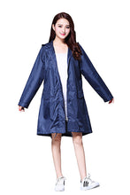 Freesmily Women's Stylish Rain Poncho Waterproof Rain Coat With Hood Sleeves and Pocket
