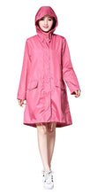 Freesmily Women's Stylish Rain Poncho Waterproof Rain Coat With Hood Sleeves and Pocket