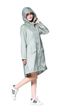 Freesmily Women's Stylish Rain Poncho Waterproof Rain Coat With Hood Sleeves and Pocket