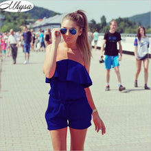 Mhysa Dresses Womens Beach 2018 Summer Women Fashion Casual Ruffles Strapless Waist Tightening Candy Color Womens Dress 060