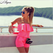 Mhysa Dresses Womens Beach 2018 Summer Women Fashion Casual Ruffles Strapless Waist Tightening Candy Color Womens Dress 060