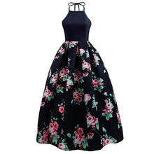 KLV women vintage 1950s style dresses floral print party dress black elegant female retro flocking tank sleeveless dresses