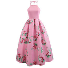 KLV women vintage 1950s style dresses floral print party dress black elegant female retro flocking tank sleeveless dresses