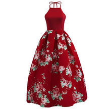 KLV women vintage 1950s style dresses floral print party dress black elegant female retro flocking tank sleeveless dresses