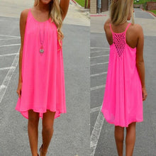 Sexy Women's Summer Casual Sleeveless Evening Party Backless Beachwear Mini Dress Multiple colors female fashion loose