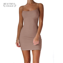 2018 Summer Women Dress Sexy Femeal Dresses Strap Solid Color Sleeveless Slim Mini Bodycon Dress Nightclub Vestido befree