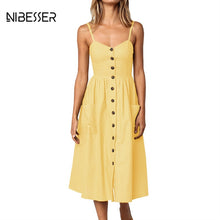 NIBESSER Brand Solid Sleeveless Beach Dresses Casual Loose Long Summer Striped Long Dress Fashion 2018 Female Vestidos